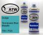 Preview: Dodge, Tennessee Blue Metallic, T93 / PQ5: 400ml Sprühdose + 400ml Klarlack - Set, von ATW Autoteile West.